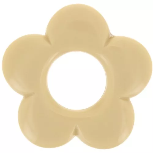 Pendentif fleur 21 mm en résine opaque - Chamois x1