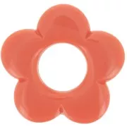 Pendentif fleur 21 mm en résine opaque - Rose corail x1