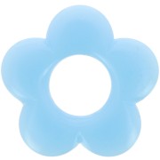Pendentif fleur 21 mm en résine opaque - Bleu pâle x1