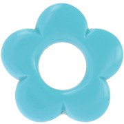 Pendentif fleur 21 mm en résine opaque - Turquoise x1|raw }}