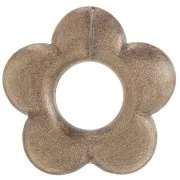 Pendentif fleur 21 mm en résine opaque - Bronze marbré x1