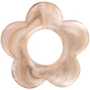 Pendentif fleur 21 mm en résine transparente - Marbré marron nacré x1|raw }}