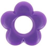 Pendentif fleur 21 mm en résine opaque - Violet x1
