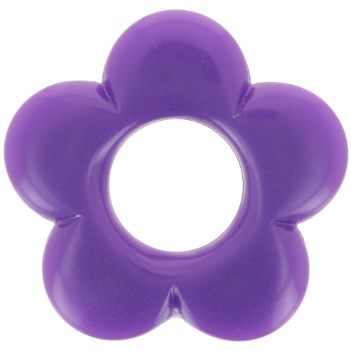 Pendentif fleur 21 mm en résine opaque - Violet x1