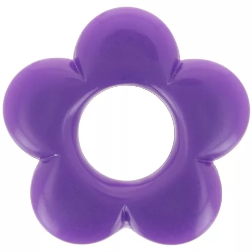 Pendentif fleur 21 mm en résine opaque - Violet x1