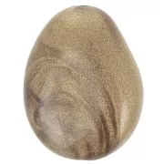Perle plate irrégulière 22x17 mm en résine opaque - Bronze marbré x1
