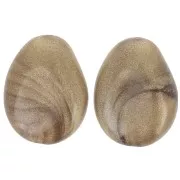 Perle plate irrégulière 22x17 mm en résine opaque - Bronze marbré x1