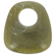 Pendentif trapèze en résine opaque 23x21 mm - Vert militaire x1
