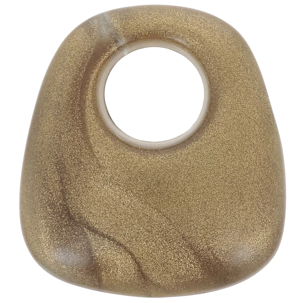 Pendentif trapèze en résine opaque 23x21 mm - Bronze marbré x1 - Perles ...