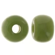 Vert - Perles rondelles gros trous 13x9 mm en résine opaque - Kaki x8 Perles rondelles gros trous 13x9 mm en résine opaque - Kaki x8