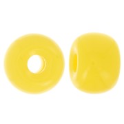 Perles rondelles gros trous 13x9 mm en résine opaque - Jaune soleil x8|raw }}
