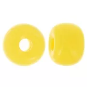 Jaune - Perles rondelles gros trous 13x9 mm en résine opaque - Jaune soleil x8 Perles rondelles gros trous 13x9 mm en résine opaque - Jaune soleil x8