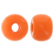Perles rondelles gros trous 13x9 mm en résine opaque - Orange x8|raw }}