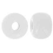 Perles rondelles gros trous 13x9 mm en résine opaque - Blanc x8|raw }}