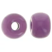 Violet - Perles rondelles gros trous 13x9 mm en résine opaque - Mauve foncé x8 Perles rondelles gros trous 13x9 mm en résine opaque - Mauve foncé x8