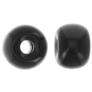 Perles rondelles gros trous 13x9 mm en résine opaque - Noir x8|raw }}