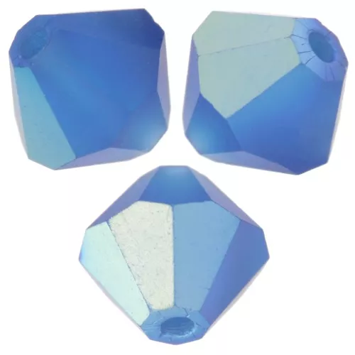 Perles toupies Preciosa - Rondelle Bead 6 mm - Capri Blue AB matt x12