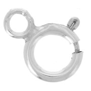 Fermoir à ressort 5 mm avec anneau parallèle ouvert - Argent 925 x1 