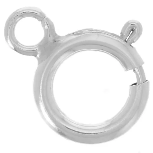 Fermoir à ressort 6 mm avec anneau parallèle ouvert - Argent 925 x1