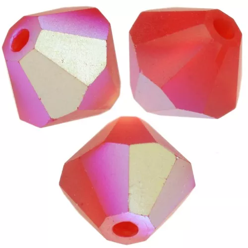 Perles toupies Preciosa - Rondelle Bead 6 mm - Light Siam AB matt x12