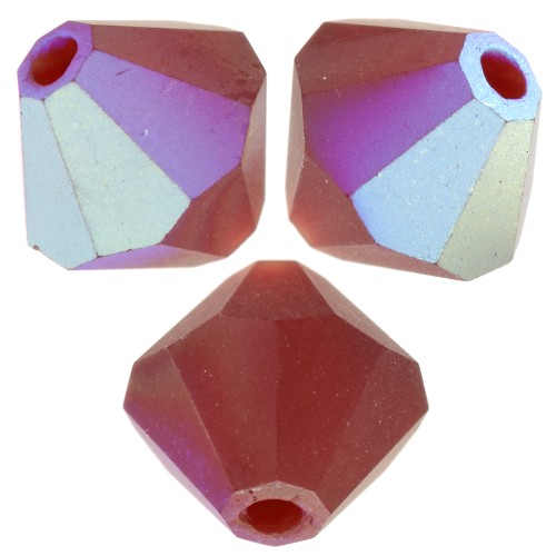 Perles toupies Preciosa - Rondelle Bead 6 mm - Siam AB matt x12