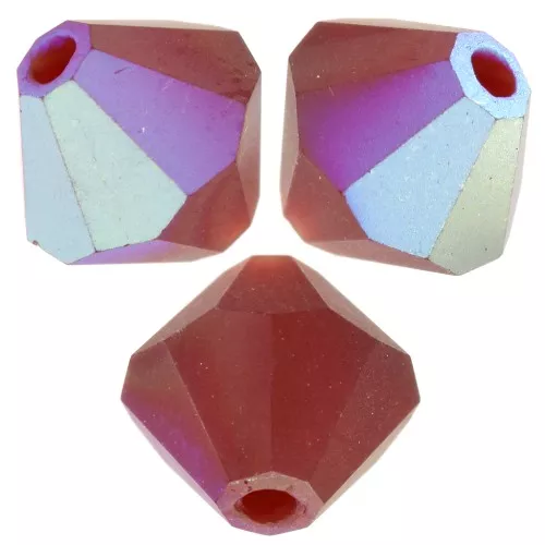 Perles toupies Preciosa - Rondelle Bead 6 mm - Siam AB matt x12