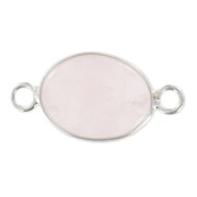 Intercalaire 2 anneaux 17x12 mm Quartz Rose/rhodié