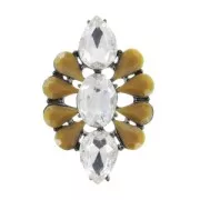 Combinaison cabochons 70x45 mm Crystal/Brown