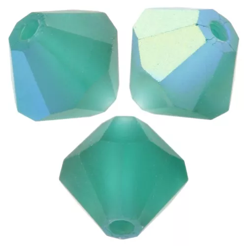 Perles toupies Preciosa - Rondelle Bead 6 mm - Emerald AB Matt x12