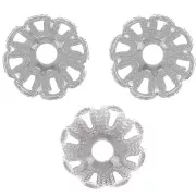 Coupelles filigranées 6 mm - effet fleur - Argenté x20