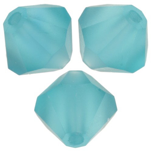 Perles toupies Preciosa - Rondelle Bead 6 mm - Blue zircon Matt x12