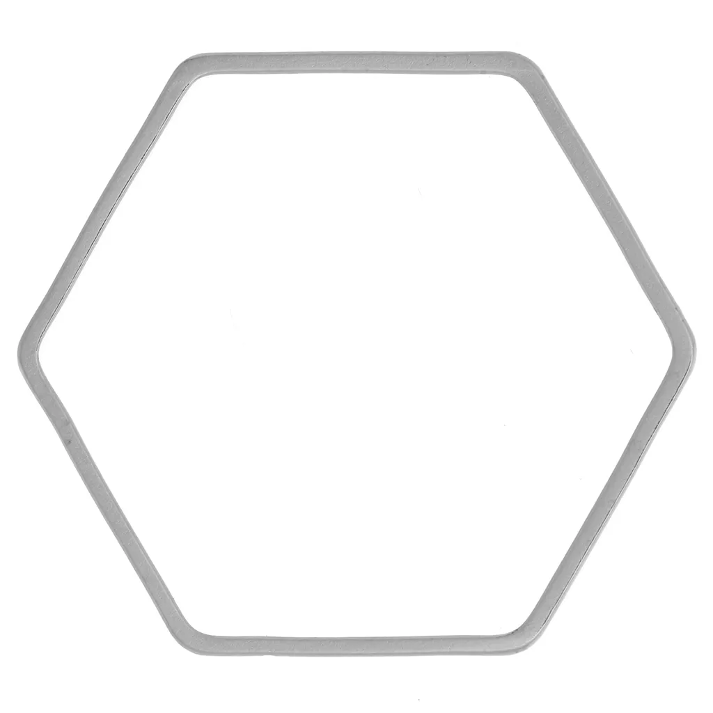 Anneaux de montage et tissage hexagone 25x28 mm argent x25 perles co