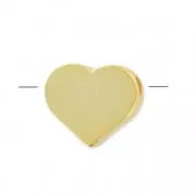 Perle coeur 6.8 mm - Doré à l'or fin x1