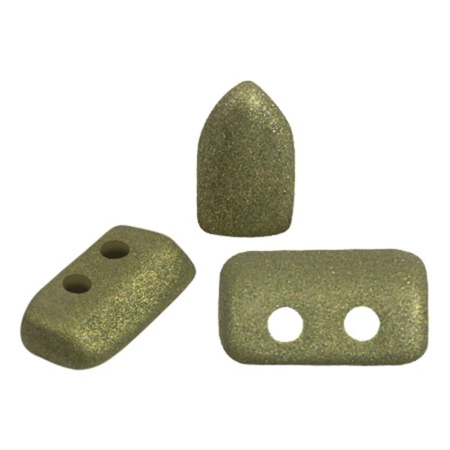 Perles en verre Piros® par Puca® 2x5 mm - Trendy Olive Mat x10g