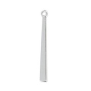 Breloque baguette 25 mm Placage argent fin|raw }}