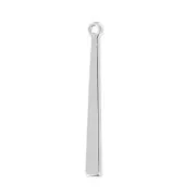 Breloque baguette 25 mm Placage argent fin