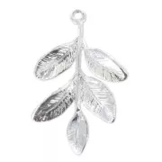 Pendentif feuilles 31 mm Placage argent fin