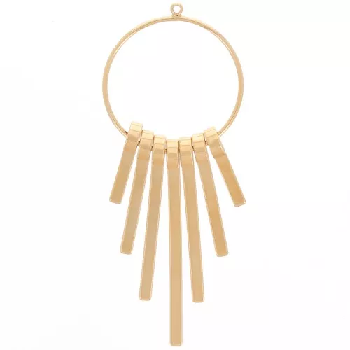 Pendentif barre frange 80 mm Doré à l'or fin x 1