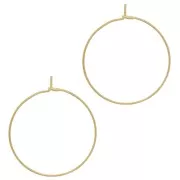 Créoles fines à décorer 25 mm - Acier inoxydable 316L Doré x20