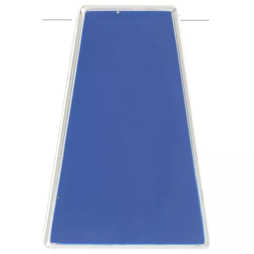 Pendentif trapèze acrylique 46x31 mm argenté/Bleu
