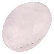 Cabochon ovale facetté 14x10 mm Quartz Rose