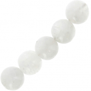 Perles rondes 5.5 mm à 6 mm en pierre gemme - Pierre de lune x15