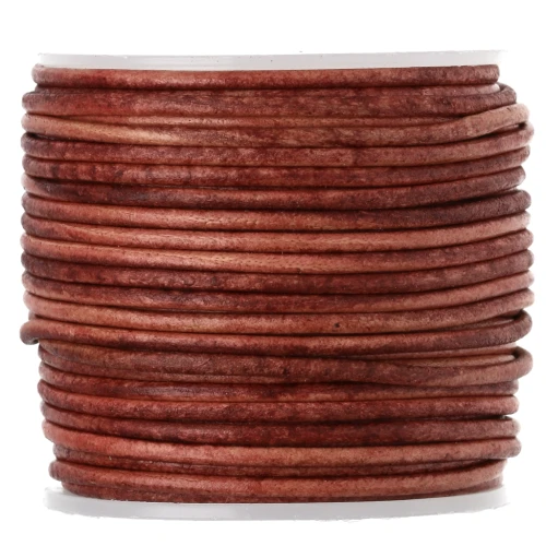 Cordon cuir 1.5 mm - Vintage Rouge x20m
