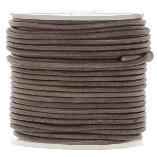Cordon cuir 1.5 mm - Vintage Marron foncé x20m