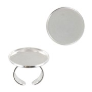 Bague serti pour cabochon fond plat 25 mm en Argent 925|raw }}