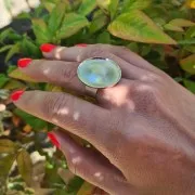 Bague serti pour cabochon fond plat 25 mm en Argent 925