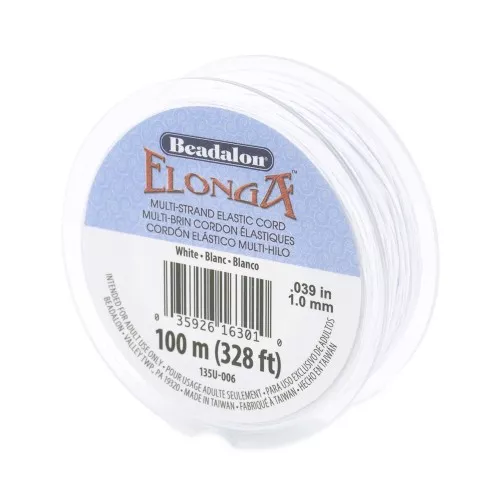 Fil élastique Elonga 1 mm - Multi-brins - Blanc x100m