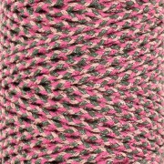 Cordon en coton tressé 3 mm - fabrication Française - Multi rose - Gris x1m|raw }}