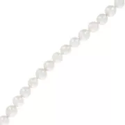 Perles d'eau douce rondes irrégulières 9.5 mm - Grade AA Blanc x4