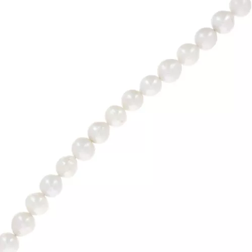 Perles d'eau douce rondes irrégulières 9.5 mm - Grade AA Blanc x4